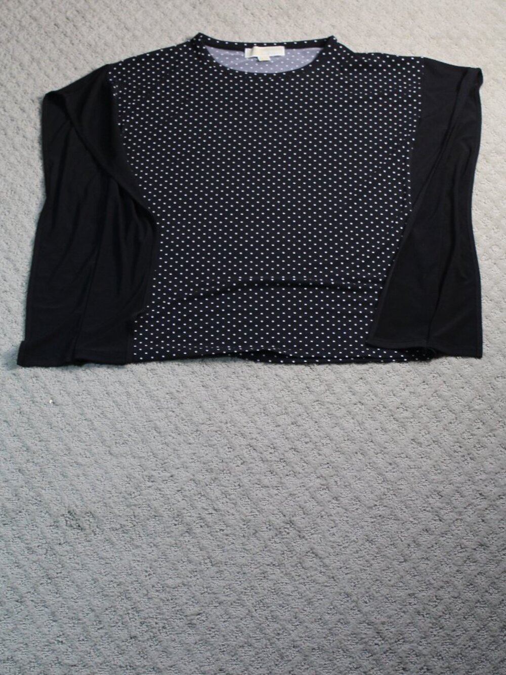 Michael Kors Size S Black & White Polka Dot Batwing Blouse